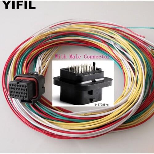 26 Pin/Way ECU Auto Computer Connector Oil Gas Electrical Plug Cable Wire Harness Pigtail With Male Connector For Tyco AMP