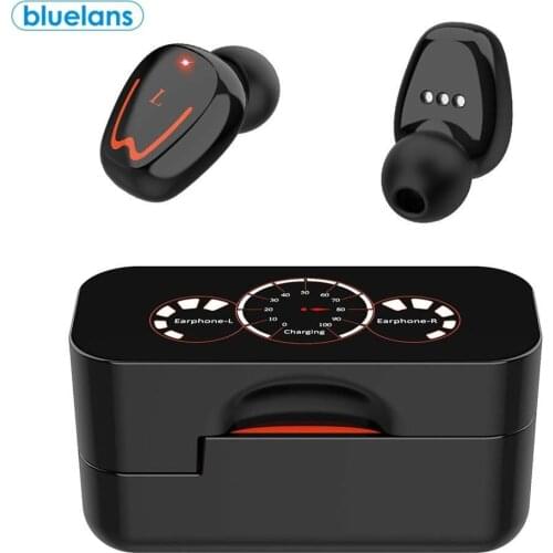 V1 TWS Bluetooth V5.0 Wireless Earphones Waterproof Touch Control HIFI LED Power Display With Microphone Rotating Charging Box