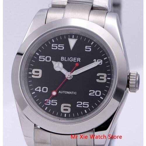 Bliger 40mm Automatic Mechanical Watch Men Luxury Brand Luminous Waterproof Sapphire Glass Stainless Steel Clock Mens Watch