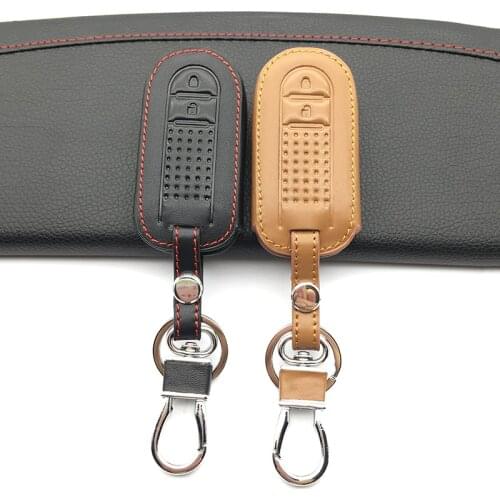 Fashion Style Leather Car Key Case Wallet For Toyota Daihatsu TANTO LA600S Perodua Smart Keys 2 Buttons Car Key Protection Cover