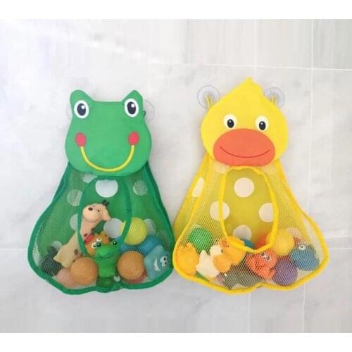 Baby Shower Bath Toys Duck Little Frog Rabbit Baby Kid Toy Storage Mesh with Strong Suction Cups Toy Bag Net Bathroom Organizer