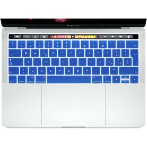 For MacBook Pro 13" A1706 Pro 15" A1707 A1989 A1990 A2159 With Touch Bar Release 2017 EU/UK Italian Silicone Keyboard Cover Skin