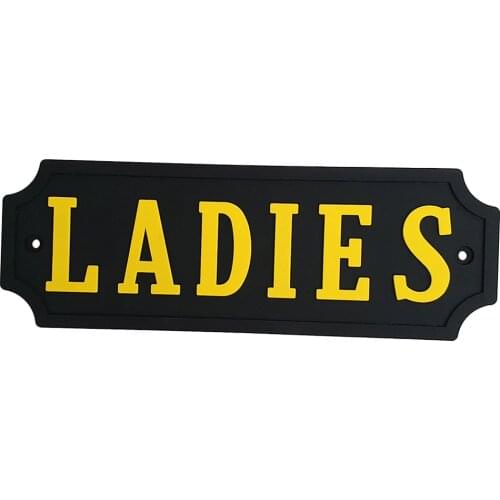 Restroom Door Sign Wall Plaque Poster Sticker For LADIES PVC Rubber 16x5.5cm
