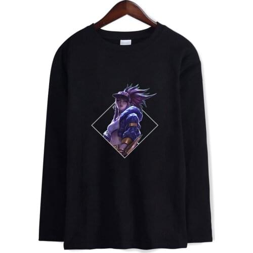 KDA The Baddest 2020 Hot Game New Song Harajuku Colorful Streetwear Cool Printed Long Sleeve T Shirt Piece Casual