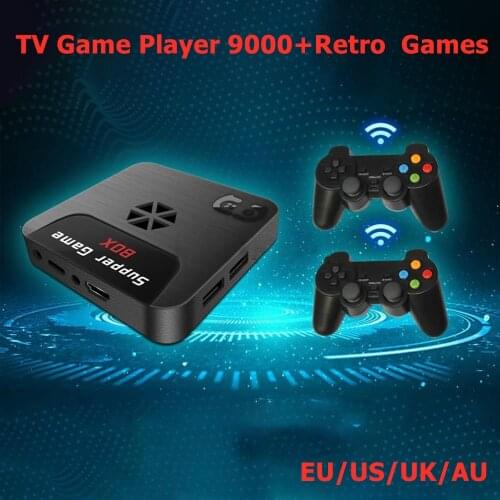 SUPER Gamebox Console X Wireless Game Player Classic PS1 PSP 9000+ Retro Games Support AV HD TV Gaming Consoles Box With Gamepad