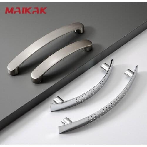 MAIKAK Aluminum Alloy Kitchen Door Handles Cabinet Handles Drawer Knobs Wardrobe Door Handles Brushed Modern Style Hardware