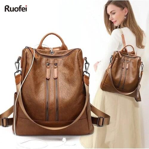 Fashion Design Women Backpack High Quality Youth Leather Backpacks for Teenage Girls Female School Shoulder Bag Bagpack mochila