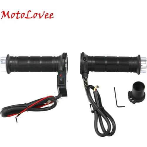 MotoLovee Universal Motorcycle Heated Grip Handle Bar Motobike Heating Grips 7/8" 22mm Hot Molded Grips Handlebar Warmers 12V
