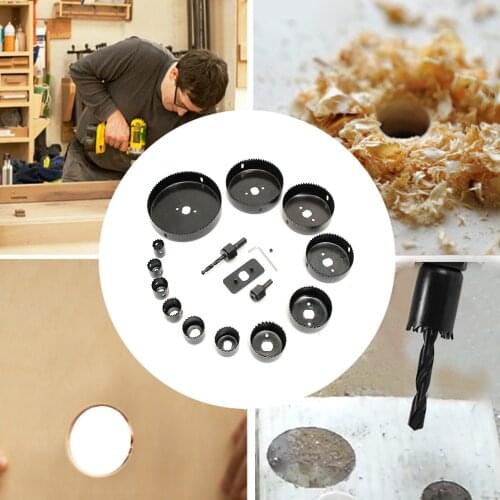 Hole Saw Cutting Set Kit Drilling Tool Wood Metal Cutter 19-127mm high quality Mandrels Saws Core Drill Bits Woodworking