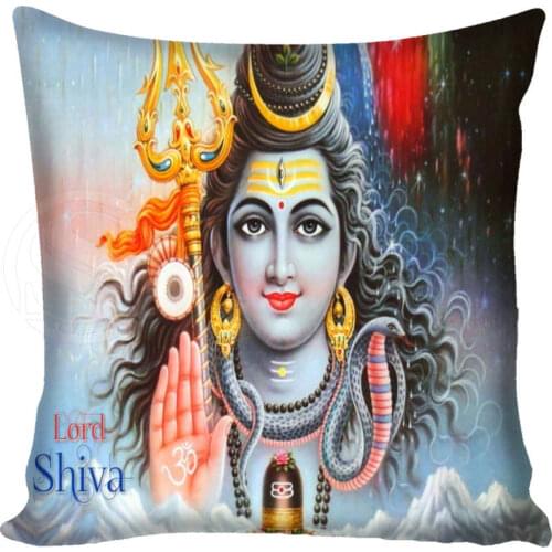 Custom Lord Shiva Pillowcase Square Zippered Home Decorative Pillow Cover Two Sides Printed 35X35 40X40 45X45 60X60