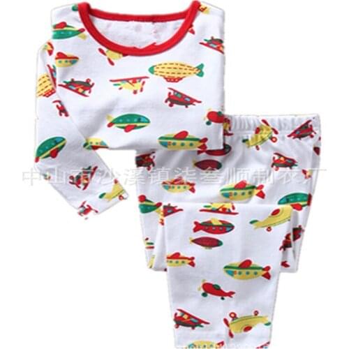 New Aerocraft Baby Boys Sleepwear Pijama Boy Pajamas Kids Pyjamas Airship Children Clothing Set Baby Home Clothes T-Shirt + Pant