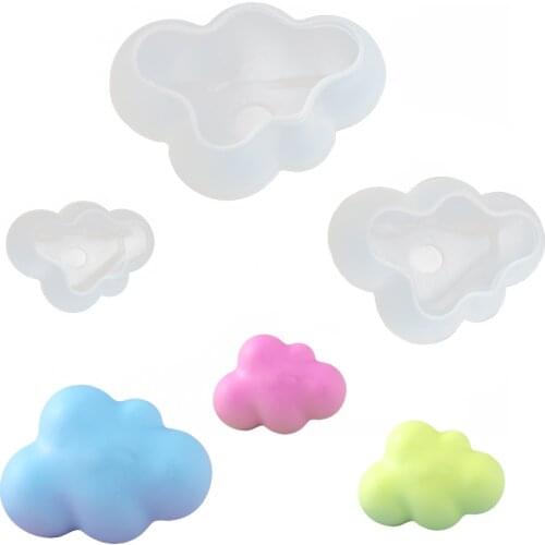 New 3D Cloud Shape Chocolate Silicone Mold Mousse Fondant Ice Cube Mould Pudding Candy Soap Candle Crystal Epoxy Resin Molds