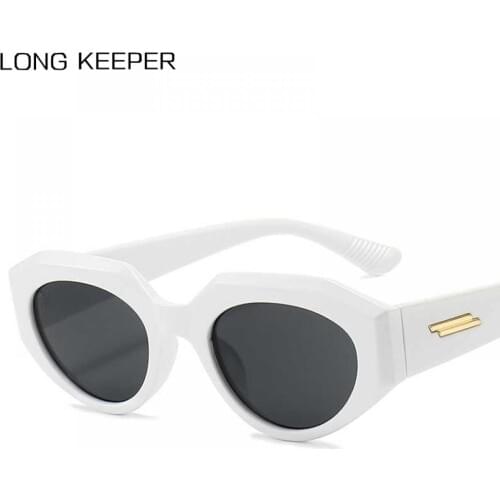 LongKeeper Fashion Punk Oval Sunglasses Women New Vintage Cat Eye Sun Glasses Ladies Retro Small Travel Eyewears UV400 Oculos