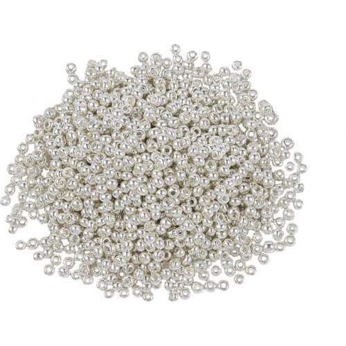 About 3300pcs/50g Seed Beads 11/0 Electroplated Glass Seed Beads 2x1.5mm, Hole: 0.3mm, Grade A, Iris Round Bead F80