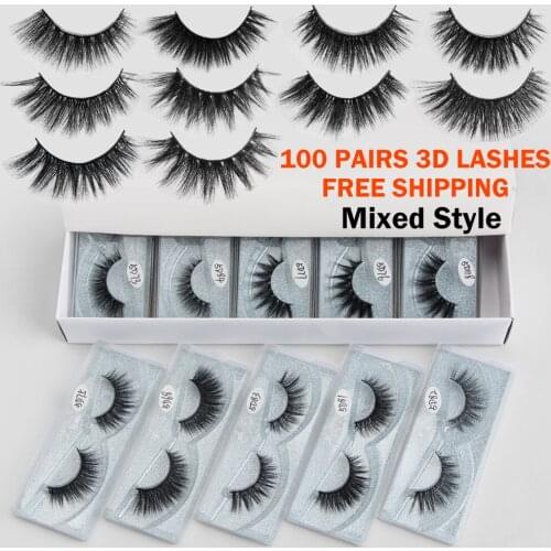 MAANGE 10/20/30/40/50/80/100 Pairs 5D Mink Lashes Wholesale False Eyelashes Natural Long Hand Made Makeup Fake Eyelash Extension