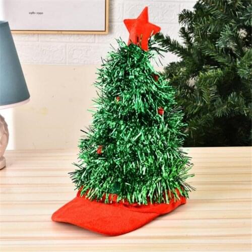Christmas Tree Hat with Brushed Decoration Novelty Theme Party Costume for Men Women Christmas Decoration Christmas Caps Hats