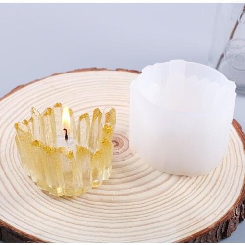 DIY Silicone Candle Mold Crystal Mirror Epoxy Resin Silicone Molds Hand Candle Crafts Making Jewelry Making Accessaries Tools