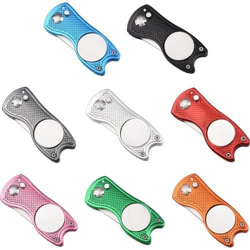 Mini Foldable Golf Divot Tool With Golf Ball Tool Marker Pitch Cleaner Golf Pitchfork Golf Accessories Putting Green Fork