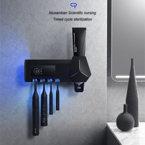 Smart Toothbrush Sterilizer UV Toothbrush Holder Automatic Toothpaste Squeezer Dispenser Home Bathroom Accessories Set