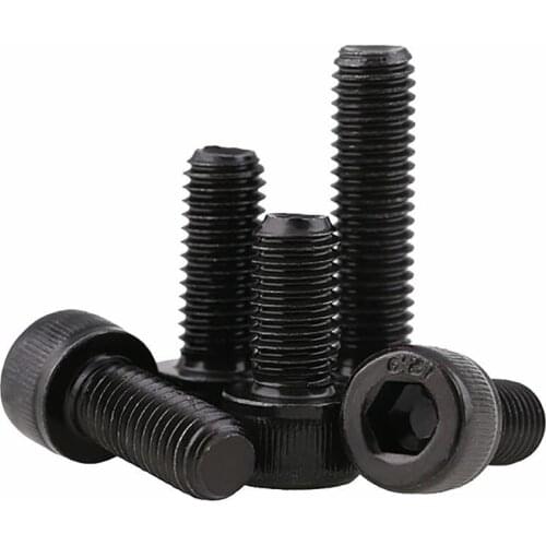 1Pcs DIN912 M18-M24 Black Hex Hexagon Socket Cap Head Screws Full/Half Thread Allen Bolts High Tensile Grade 12.9 Carbon Steel