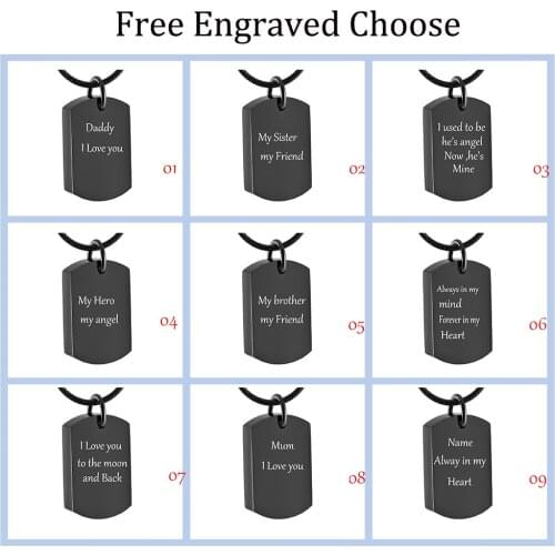 Black Cube Cremation urn Necklace Memorial Jewelry for Urn Keepsake Stainless steel Unisex Free Engraved Locket Pendant