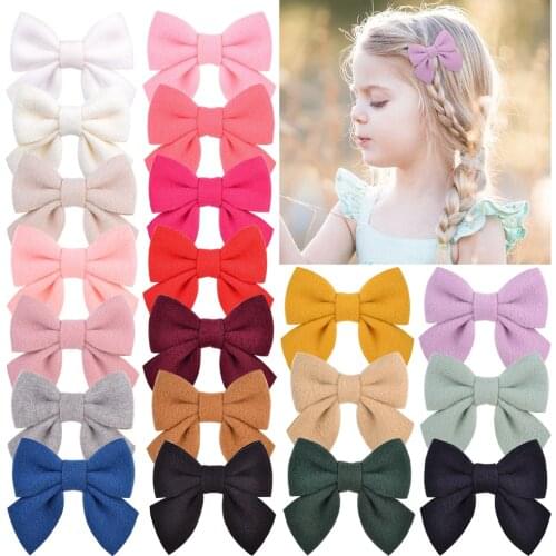 2Pcs/lot Solid BB Hair Bows Cotton Hair Clip Handmade Hairpin For Cute Girls Daily Headwear Kids Hair Accessories 2021 Best Gift