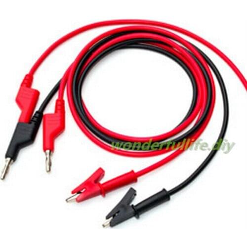 1pair (2pcs) (RED+BLACK) High quality Banana plug wire / alligator clip cable / high voltage test cable / silicone wire