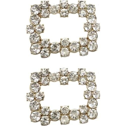 1Pair Rhinestones Shoes Buckle Shoe Charms Lady Fashion Crystal Shoe Clips