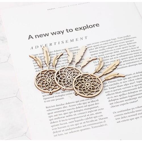 10pcs Cut Wood Dreamcatcher Embellishment Wooden Shape Craft Wedding Decor
