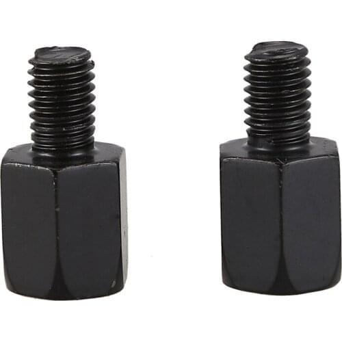 2 PCS motorcycle MIRROR ADAPTORS CONVERTS CLOCKWISE 8MM TO 10MM BLACK