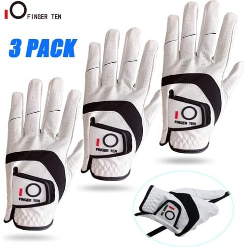 3pcs/6pcs All Weather Soft Golf Gloves Men Cabretta Leather Breathabl Left Hand Right Grip Size Small Medium ML Large XL