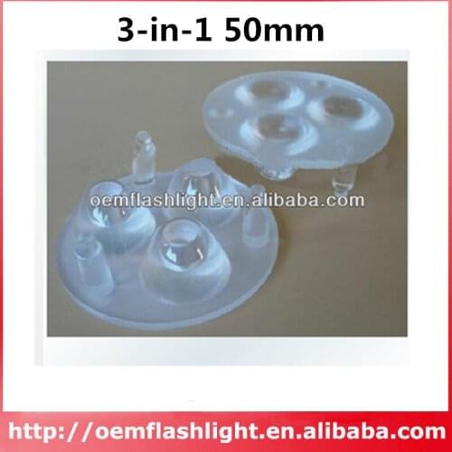 3-in-1 50mm 30 Degree High Power LED Glass Lens with Matt Surface - 1 Piece
