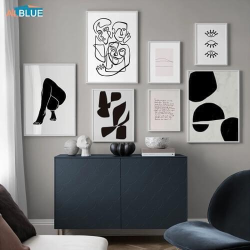 Abstract Geometry Lines Face Canvas Poster And Prints Painting Modern Wall Art Nordic Decorative Pictures For Living Room Decor