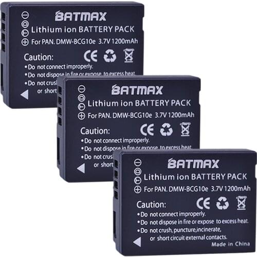 Batmax 3pcs DMW-BCG10 DMW BCG10 BCG10E Camera battery for Panasonic Lumix DMC-3D1 DMC-TZ7 DMC-TZ8 DMC-TZ10 DMC-TZ18