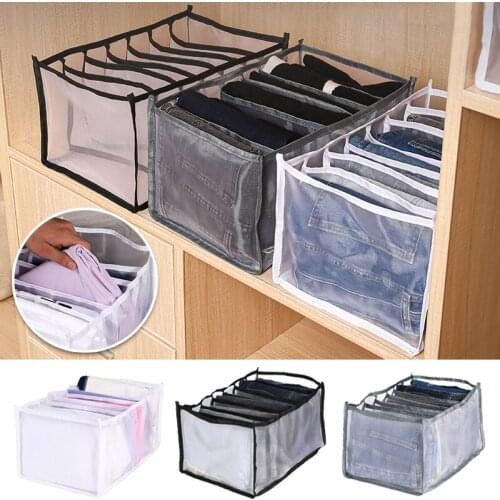Jeans Storage Box with Compartments Socks Clothes Underpants Organizer Drawers Divider Box Storage Box Cabinet Drawer Div