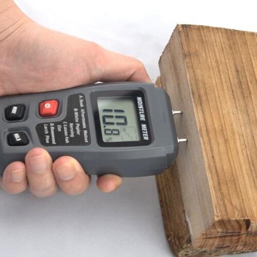 EMT01 Wood Moisture Meter Digital 0-99.9% Large LCD Display Two Pins Wood Humidity Tester Hygrometer Timber Damp Detector