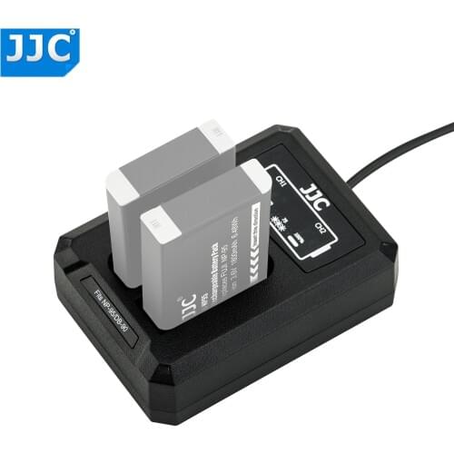 JJC USB Dual Battery Charger for Fujifilm NP-95 NP95 Ricoh DB-90 Batteries on Camera Fuji X70 X30 X20 3D W1 X-S1 Replaces BJ-9