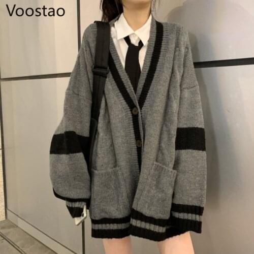 Japanese Sweet Knitted Cardigan Women Preppy Style Chic Loose Knitwear Coats Korean Girls Harajuku JK Sweaters Cute Sueter Mujer