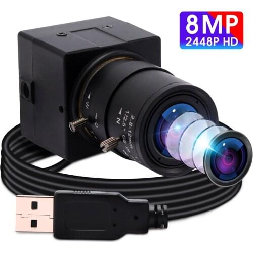 ELP Free driver IMX179 CMOS 8mp megapixel 2.8-12mm varifocal usb security camera for industrial machine vision