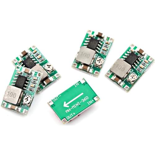 5 pcs RC Airplane Module Mini 360 DC-DC Buck Converter Step Down Module 4.75V-23V to 1V-17V 18 * 12mm Mini360 New LM2596