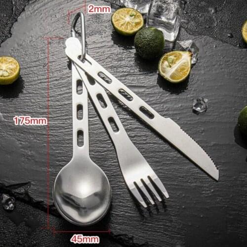 Joshock Three-Piece Stainless Steel Cutlery Set For Outdoor Camping