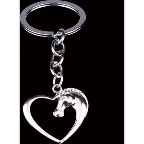 New Swift Horse Silver Plated Heart Key Chains Rings Friendship Friends BFF Keyrings Keychain Family Women Men Gift Bag Car