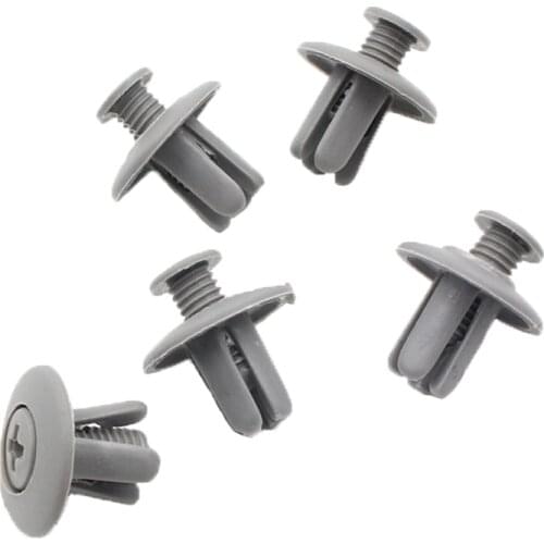 Car 8mm Hole Plastic Screw Rivets Push Gray Auto Vehicle Engine Cover Bumper Fender Door Trim Panel