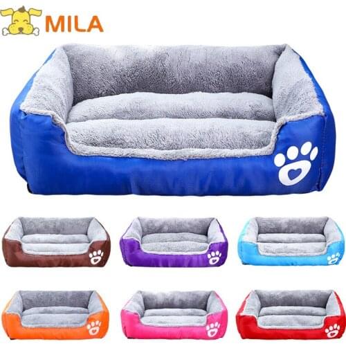 Paw Dog Cushion Bed Pet Sofa Super Soft Fluffy Comfortable Mat for Cat House Round Winter Warm Blanket Couch Puppy Accessories