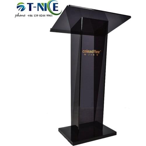 Transparent Acrylic Podium With White Acrylic Front Panel 43.4" Tall Pulpit Senior Lectern Easy Assembly Multiple Color Options