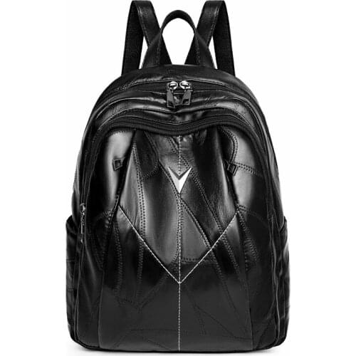 Women Leather Backpack New Fashion Large-Capacity Ladies Black Backpack For Teenager Girls Travel Bookbag Mochila