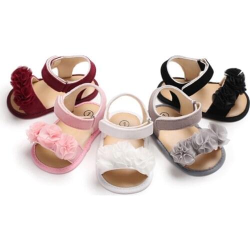 Girl Sandals Soft Sole Baby Girls Shoes Anti-slip Sandals Prewalkers Flower Walking Shoes Beach Sandals