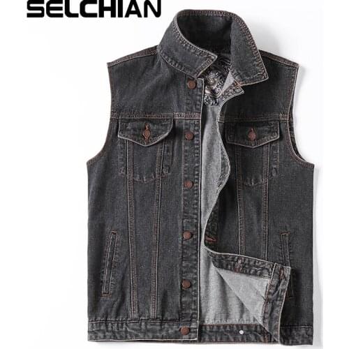 Мужские джинсовые жилеты SELCHIAN China At AliExpress