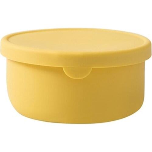 Silicone Lunch Box Bento Box Fruit Salad Fresh-Keeping Bowl with Lid Seal Leak Proof Camping Food Storage Box