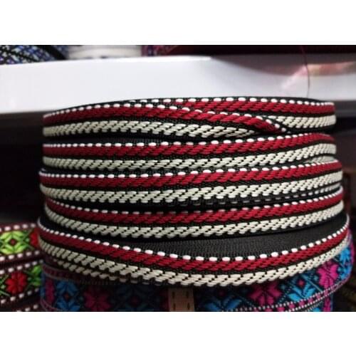 10 yards/lot wide 1.2cm Woven Jacquard Ribbon geometry pattern in white and red for Garment accessories AY-1813